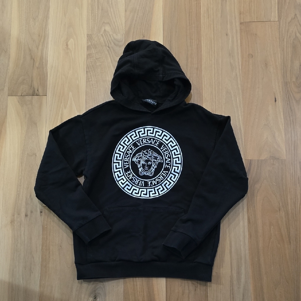 Versace Black and White Medusa Hoodie Kid Sz 12